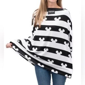 Disney Mickey Mouse Milk Snob 5-in-1 Nursing Cover Black & White OS Butter Soft